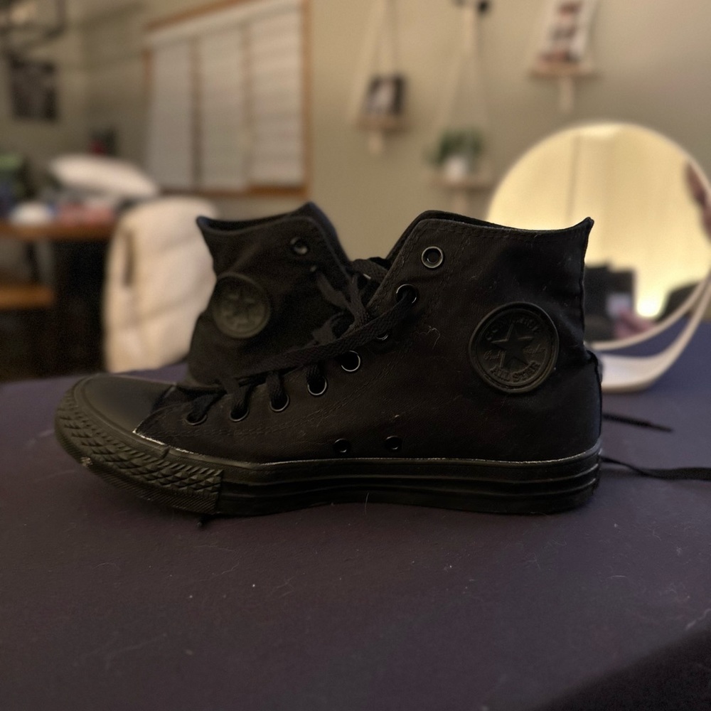 All Black High Top Converse